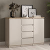 Wooden Sideboard With 2 Doors And 4 Drawers - Naia