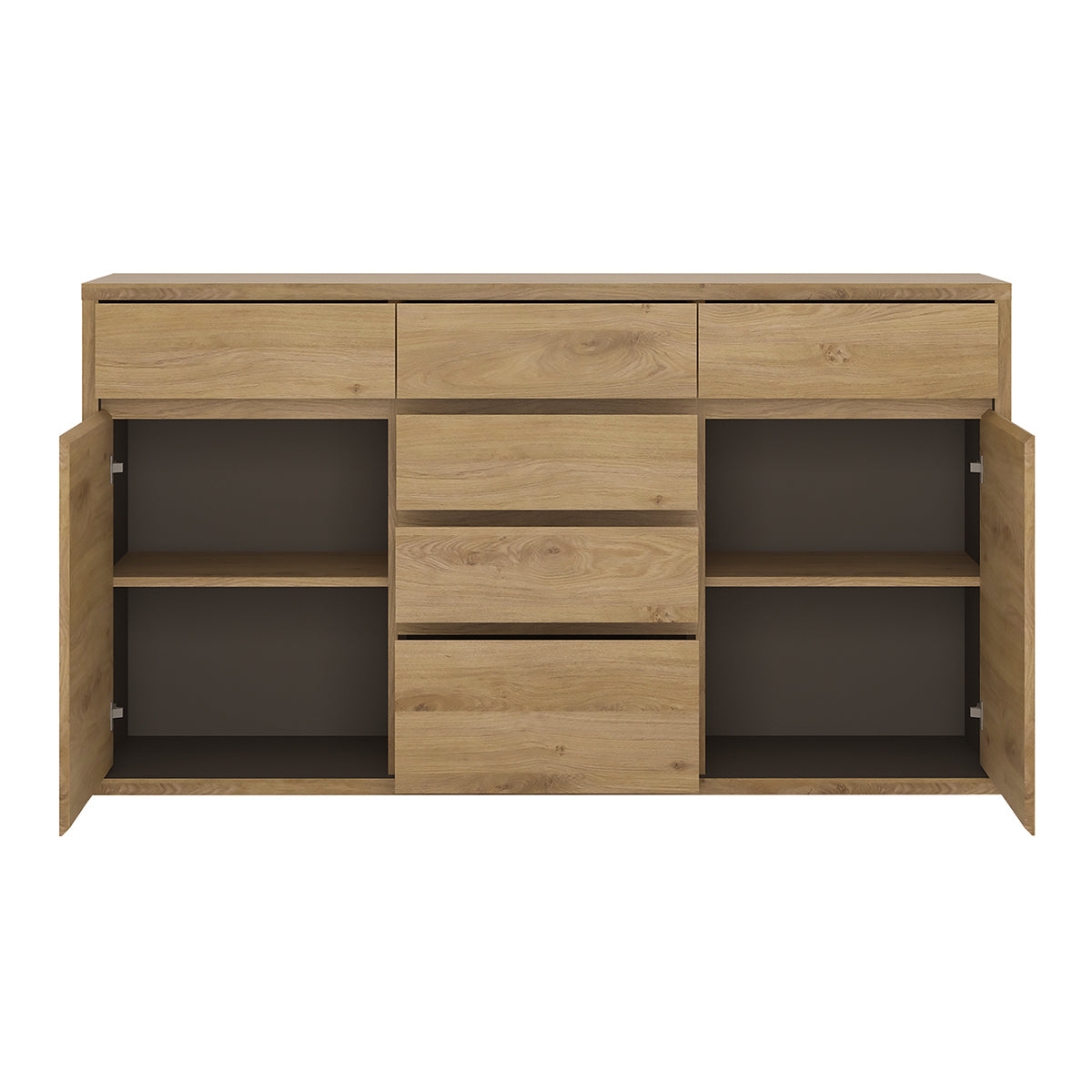 Wooden Sideboard With 2 Doors And 6 Drawers - Shetland