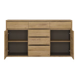 Wooden Sideboard With 2 Doors And 6 Drawers - Shetland