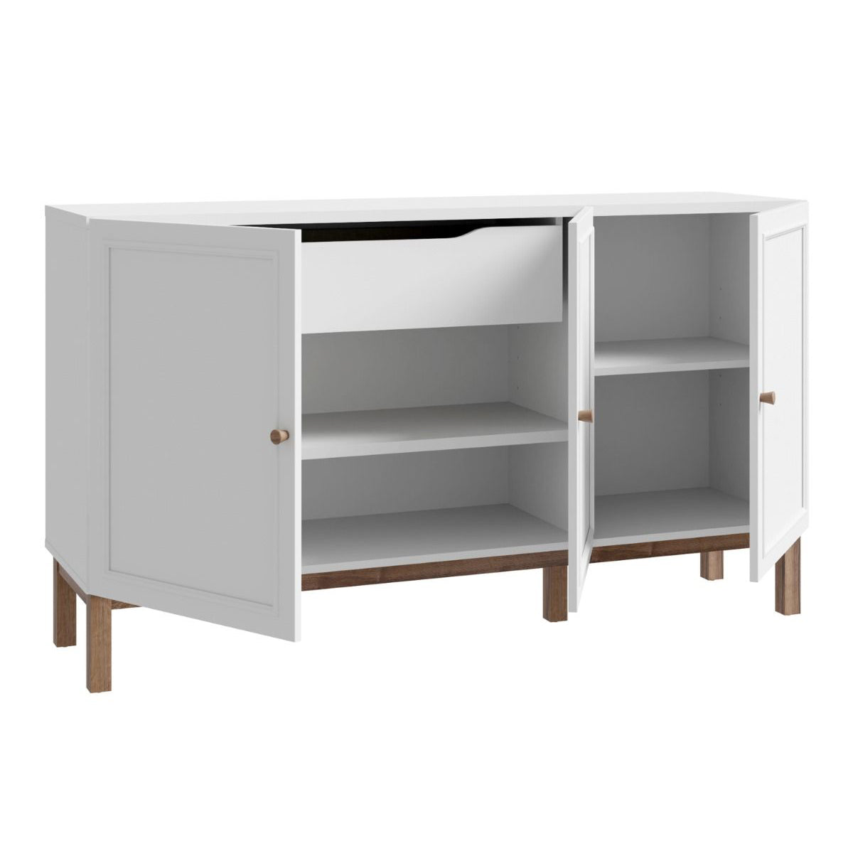 Wooden Sideboard With 3 Doors And 1 Drawer - Wensley