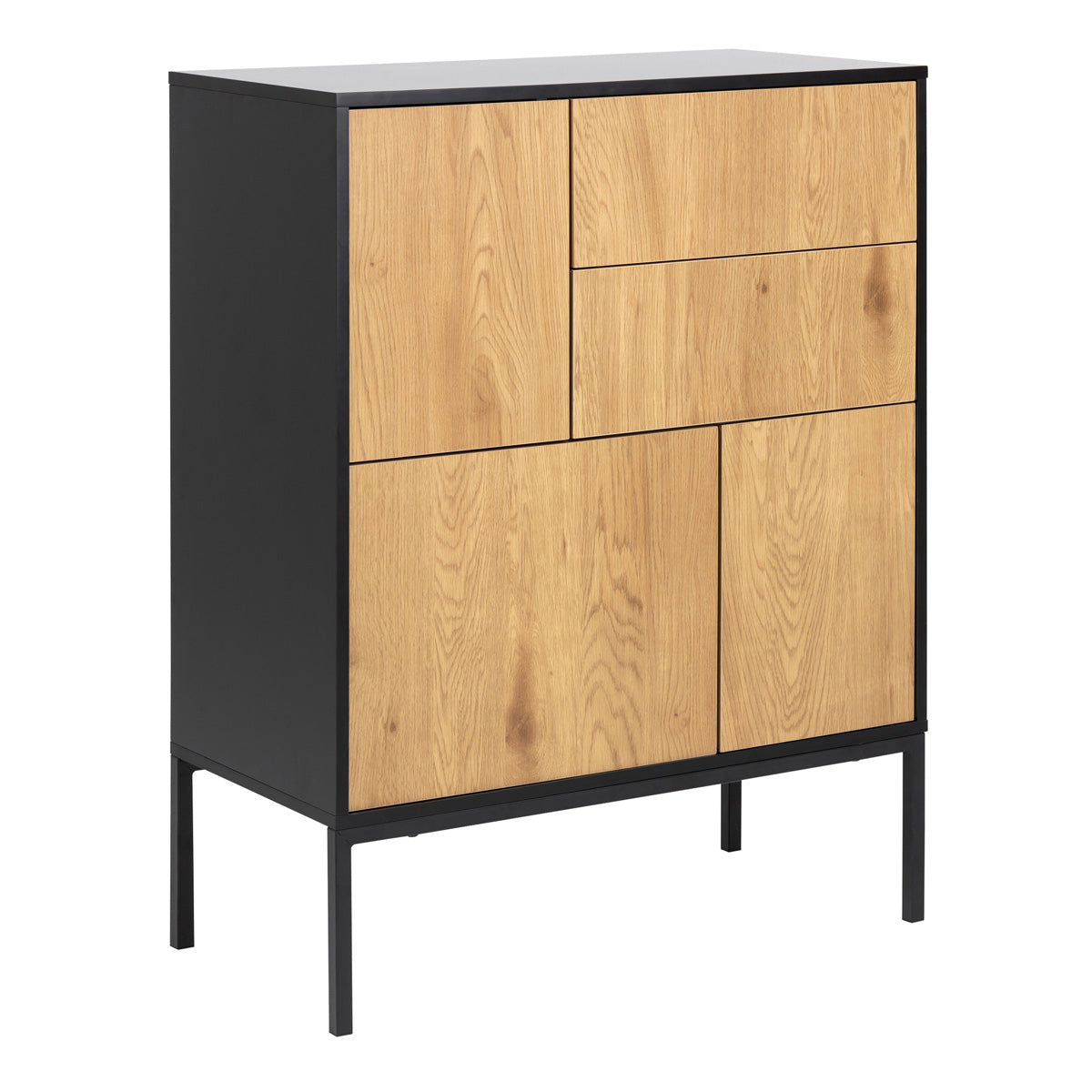 Wooden Sideboard With 3 Doors And 2 Drawers - Seaford
