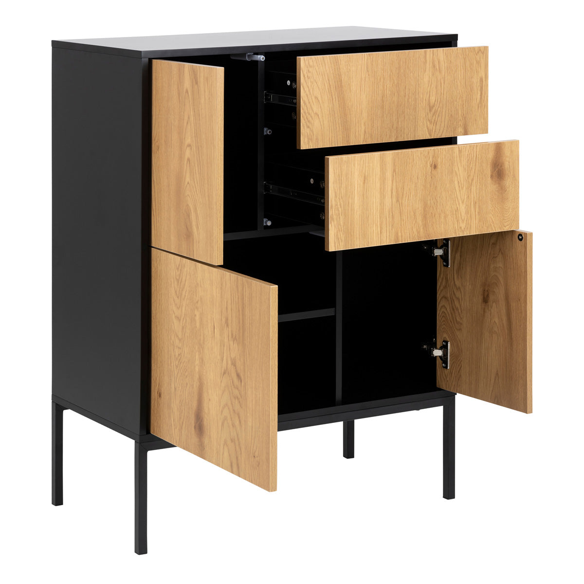 Wooden Sideboard With 3 Doors And 2 Drawers - Seaford
