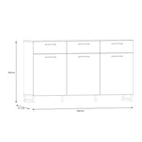 Wooden Sideboard With 3 Doors And 3 Drawers - Sali