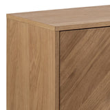Wooden Sideboard With 3 Doors in Herringbone Effect - Brighton