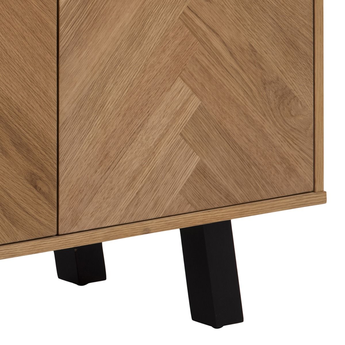 Wooden Sideboard With 3 Doors in Herringbone Effect - Brighton