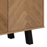 Wooden Sideboard With 3 Doors in Herringbone Effect - Brighton