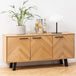 Wooden Sideboard 150cm Wide With 3 Doors in Herringbone Effect - Brighton