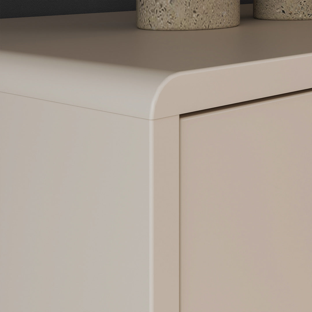 Wooden Sideboard With 3 Doors And Open Shelves - Playly