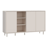 Wooden Sideboard With 3 Doors And Open Shelves - Playly