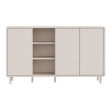 Wooden Sideboard With 3 Doors And Open Shelves - Playly
