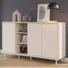 Wooden Sideboard 161.6cm Wide With 3 Doors And Open Shelves - Playly