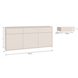 Wooden Sideboard With 3 Push-to-Open Doors And 3 Drawers - Alice Springs