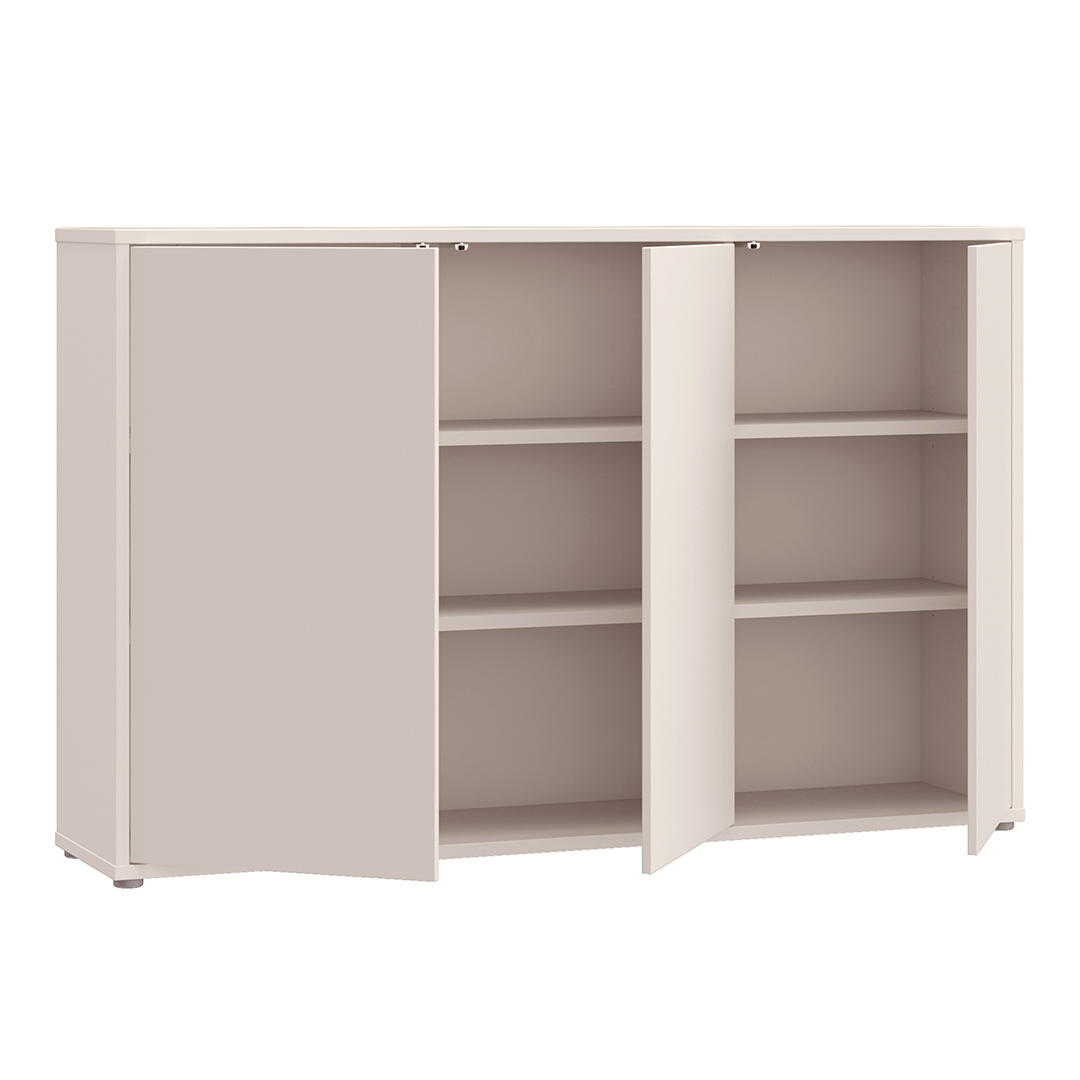 Wooden Sideboard With 3 Push-to-Open Doors - Alice Springs