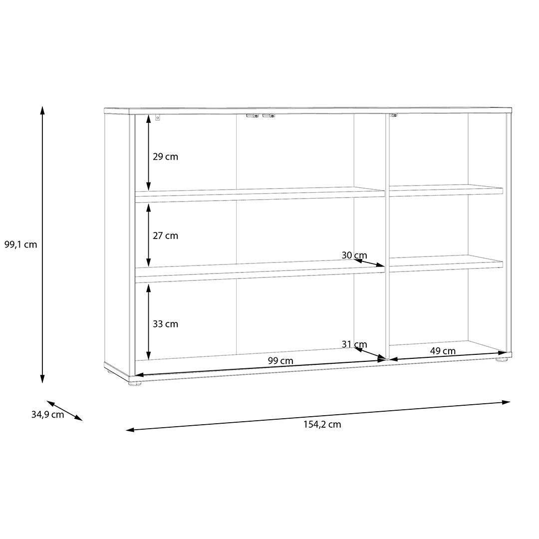 Wooden Sideboard With 3 Push-to-Open Doors - Alice Springs