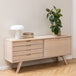 Wooden Sideboard 160cm Wide With 4 Drawers And Sliding Door - A-Line