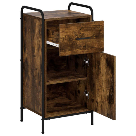Wooden Sideboard 40cm wide With 1 Door 1 Drawer And Steel Frame - Vantage Home