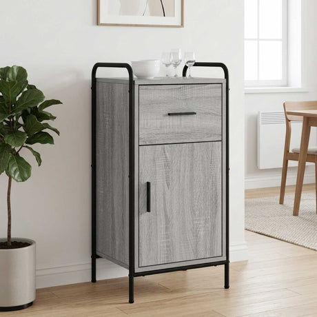 Wooden Sideboard 40cm wide With 1 Door 1 Drawer And Steel Frame - Vantage Home
