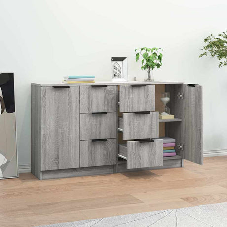 Wooden Sideboard 60cm Wide With 1 Door And 3 Drawers in Set Of 2 - Vantage Home