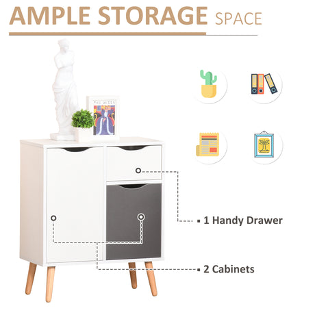 Wooden Sideboard 60cm Wide With 2 Doors And 1 Drawer - Velmora