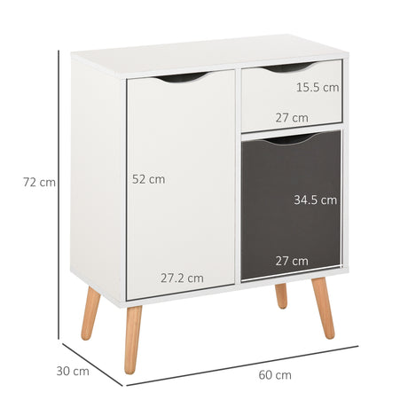 Wooden Sideboard 60cm Wide With 2 Doors And 1 Drawer - Velmora