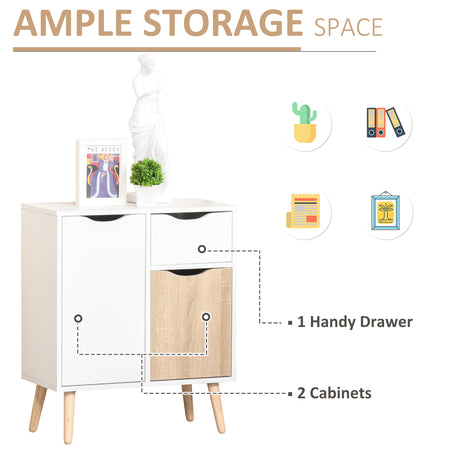 Wooden Sideboard 60cm Wide With 2 Doors And 1 Drawer - Velmora