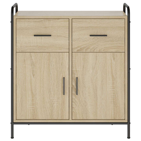 Wooden Sideboard 73cm wide With 2 Doors 2 Drawers And Steel Frame - Vantage Home