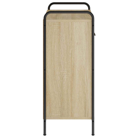Wooden Sideboard 73cm wide With 2 Doors 2 Drawers And Steel Frame - Vantage Home