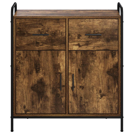 Wooden Sideboard 73cm wide With 2 Doors 2 Drawers And Steel Frame - Vantage Home