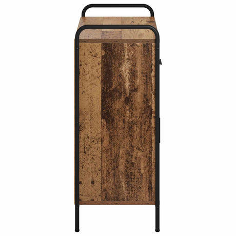 Wooden Sideboard 73cm wide With 2 Doors 2 Drawers And Steel Frame - Vantage Home