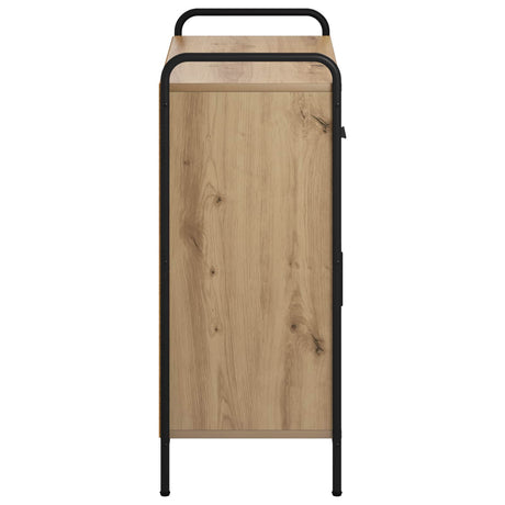 Wooden Sideboard 73cm wide With 2 Doors 2 Drawers And Steel Frame - Vantage Home