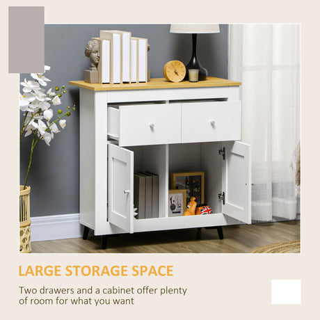 Wooden Sideboard 78cm Wide With 2 Doors And 2 Drawers - Velmora