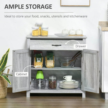 Wooden Sideboard 80cm Wide With 2 Doors And 1 Drawer - Velmora