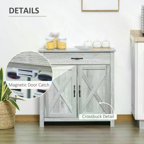 Wooden Sideboard 80cm Wide With 2 Doors And 1 Drawer - Velmora