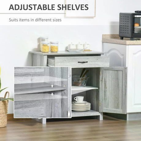 Wooden Sideboard 80cm Wide With 2 Doors And 1 Drawer - Velmora