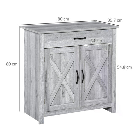 Wooden Sideboard 80cm Wide With 2 Doors And 1 Drawer - Velmora