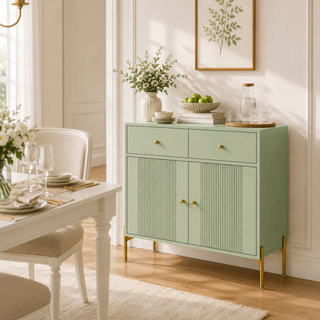 Wooden Sideboard 80cm Wide With 2 Doors And 2 Drawers - Velmora