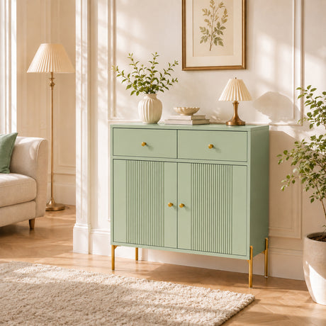 Wooden Sideboard 80cm Wide With 2 Doors And 2 Drawers - Velmora