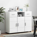 Wooden Sideboard 88.5cm Wide With 3 Doors And 2 Drawers - Vantage Home