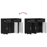 Wooden Sideboard 88.5cm Wide With 3 Doors And 2 Drawers - Vantage Home