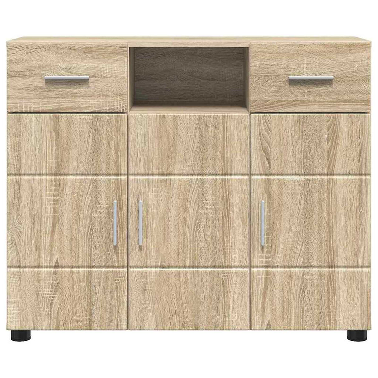 Wooden Sideboard 88.5cm Wide With 3 Doors And 2 Drawers - Vantage Home