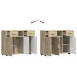 Wooden Sideboard 88.5cm Wide With 3 Doors And 2 Drawers - Vantage Home