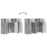 Wooden Sideboard 88.5cm Wide With 3 Doors And 2 Drawers - Vantage Home