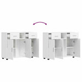 Wooden Sideboard 88.5cm Wide With 3 Doors And 2 Drawers - Vantage Home