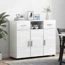 Wooden Sideboard 88.5cm Wide With 3 Doors And 2 Drawers - Vantage Home