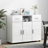 Wooden Sideboard 88.5cm Wide With 3 Doors And 2 Drawers - Vantage Home