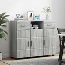 Wooden Sideboard 88.5cm Wide With 3 Doors And 2 Drawers - Vantage Home