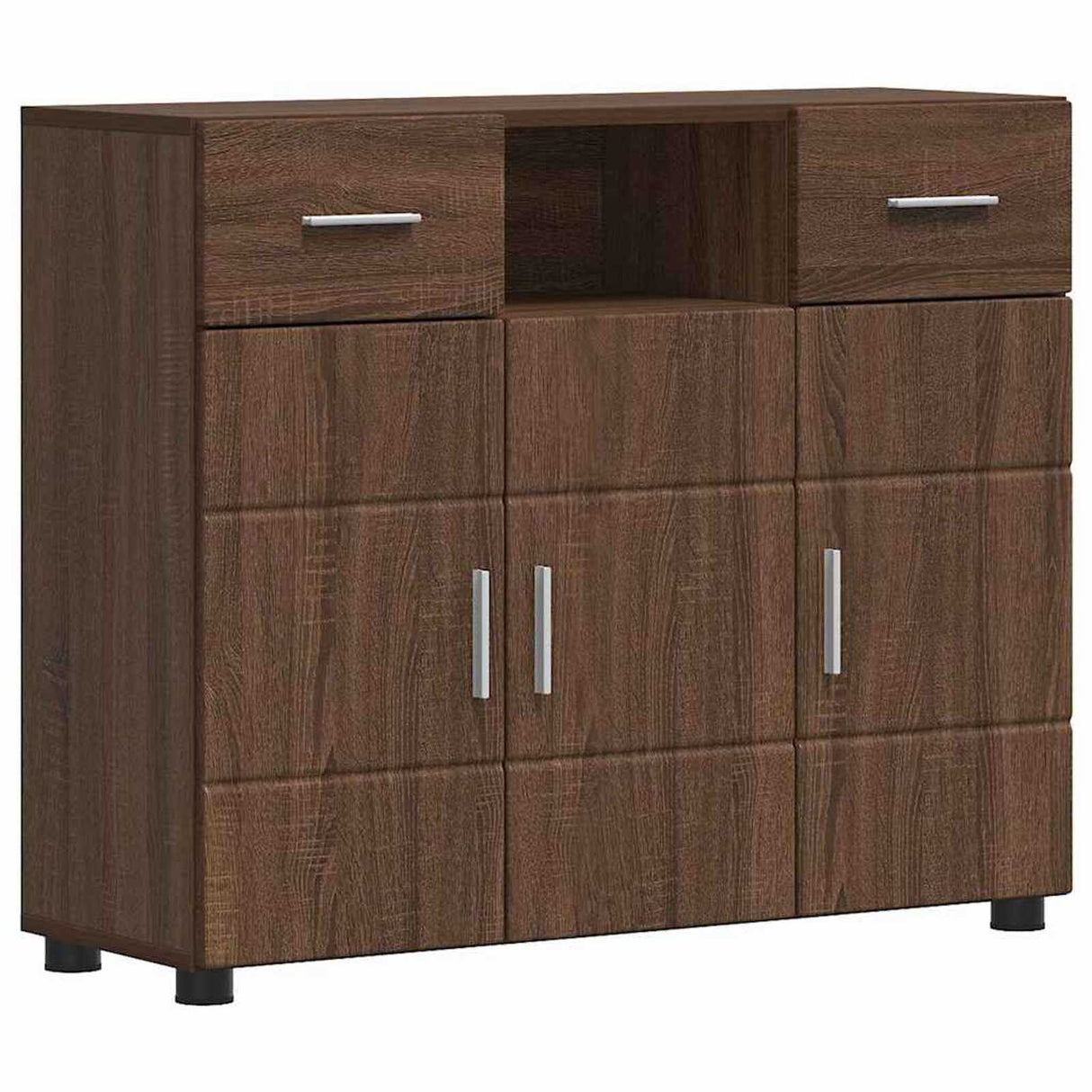 Wooden Sideboard 88.5cm Wide With 3 Doors And 2 Drawers - Vantage Home