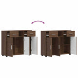 Wooden Sideboard 88.5cm Wide With 3 Doors And 2 Drawers - Vantage Home