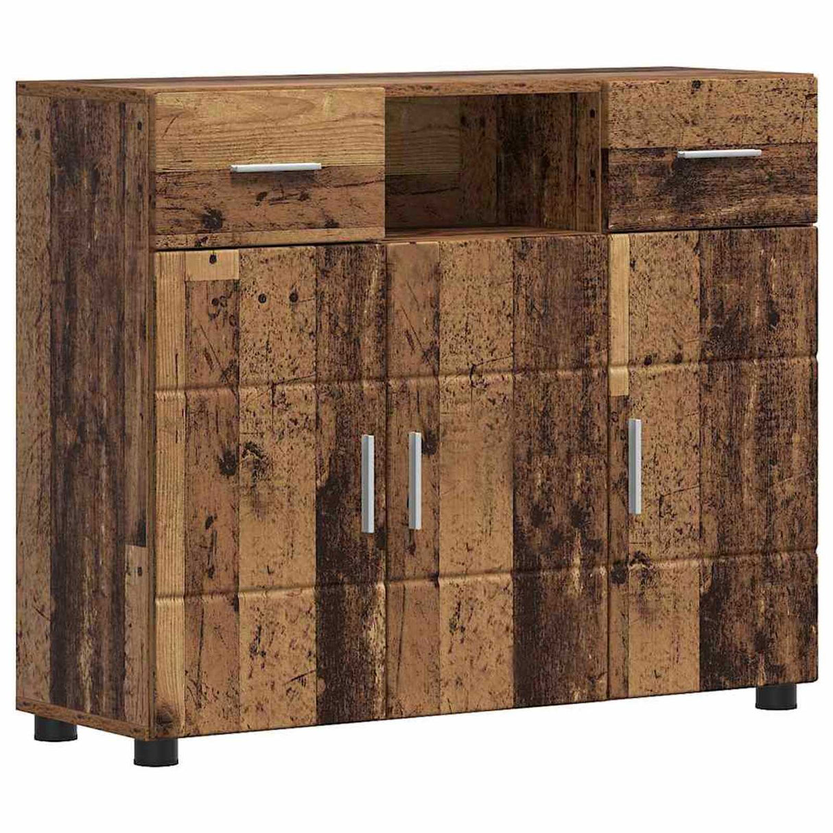 Wooden Sideboard 88.5cm Wide With 3 Doors And 2 Drawers - Vantage Home