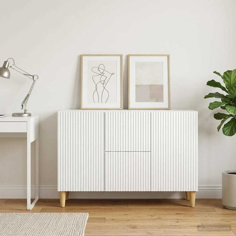 Wooden Sideboard 89cm Wide With 2 Doors And 2 Drawers - Vantage Home